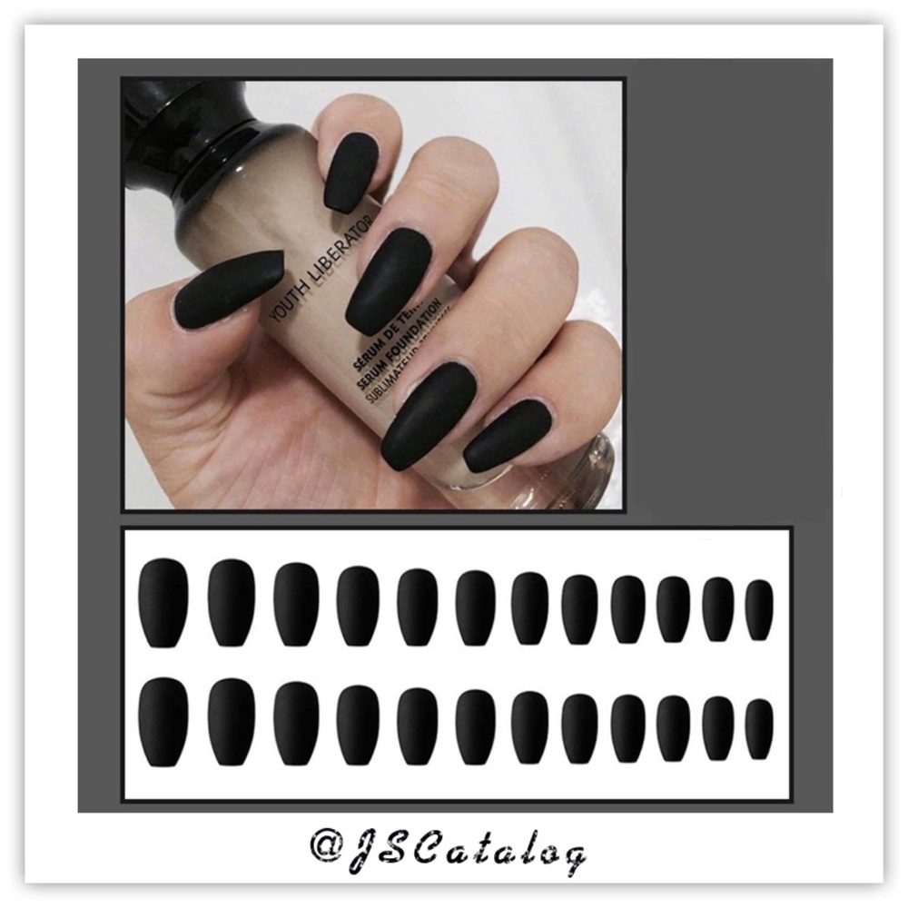 Press on Matt Nails Set of 24 with Glue & File Kit - Picture 2 of 5